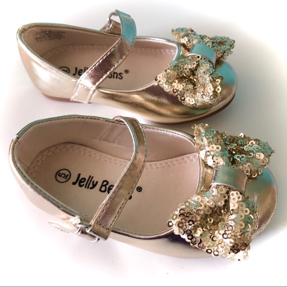 Size 5 Jelly Beans Gold Flats - Bundle & Save